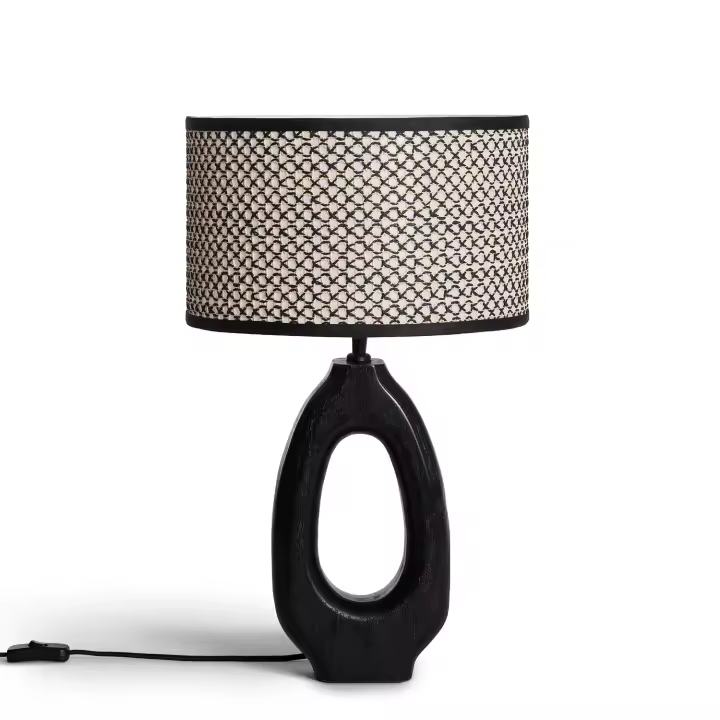 Ledkia Lámpara de Mesa Madera Black Darshan ILUZZIA - 1