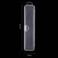 Caja De Almacenamiento Para Pinceles De Uñas Rectangular Transparente 1Pc Con Decoraciones De Strass Herramientas De Arte De Uñas - details 0