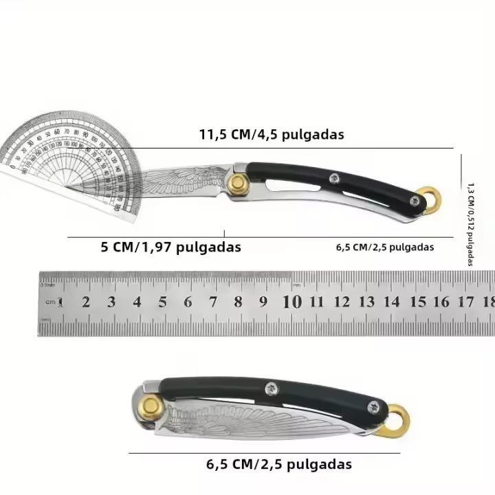 Cuchillo Plegable Portátil Para Exteriores Con Hoja De Acero Inoxidable Llavero Colgante Herramientas De Camping Viaje Regalos De Vacaciones - 1