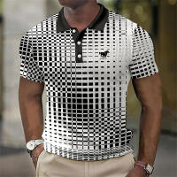 Camisa Polo Casual Para Hombre Verano Manga Corta Moda Transpirable Estilo Contraste Botones Polo Regular De Poliéster - details 4