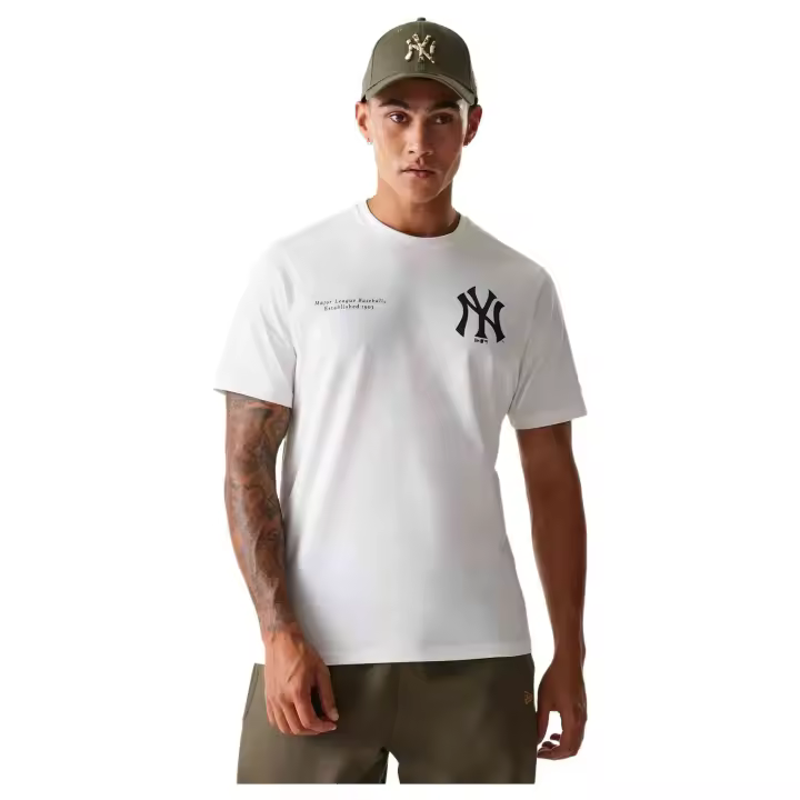 Camiseta de Manga Corta New Era Mlb Arch Graphic New York Yankees para hombre en color blanco - 1