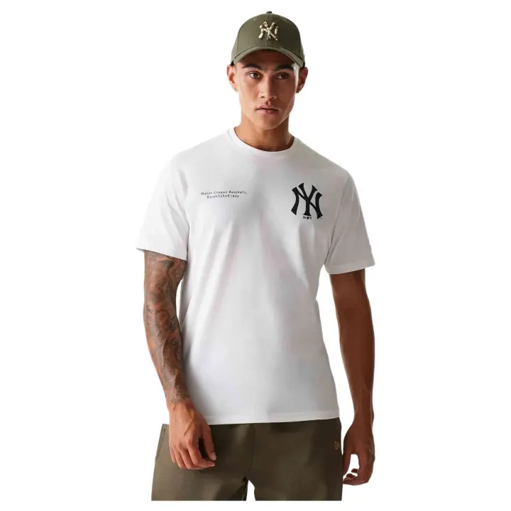 Camiseta de Manga Corta New Era Mlb Arch Graphic New York Yankees para hombre en color blanco - 1