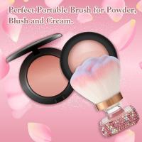 Brocha para polvos de maquillaje, brocha grande para polvos sueltos o compactos, brocha de pelo sintético, brocha de felpa para iluminar y brocha de maquillaje suave para maquillaje de piernas, brazos, rostro y cuerpo - details 1