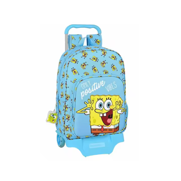Mochila con Carro Bob Esponja Positive Vibes Safta 612191313  mochilas y carteras - 1