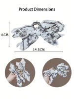 Pinza Para El Pelo Estilo Bohemio Grande Con Lazo Y Patrón De Cashew Accesorio De Moda Para Mujeres Clip De Tiburón De Viaje Decorativo - details 2