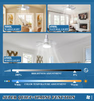 Luz de ventilador de tornillo E27, aspa de ventilador desmontable, lámpara de ventilador de techo con control remoto inteligente para dormitorio pequeño y restaurante - details 4