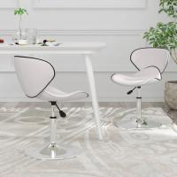 vidaXL Sillas de comedor 2 unidades cuero sintético en color Blanco/Negro | cómodas modernas ergonómicas para comedor cocina salón hogar - details 0