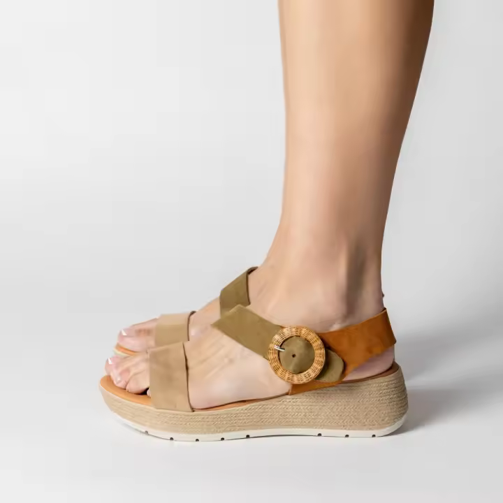 MARILA SHOES SANDALIA PARA MUJER CON CUÑA ROSEA ARENA - 1