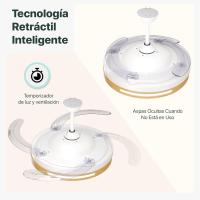 Ventilador de Techo Moderno 66W con 4 Aspas Retráctiles, Luz LED 36W, Motor DC 30W, 6 Velocidades, 3CCT, Control Remoto Ostark-LEDUNI - details 4