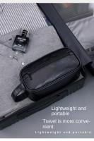 Bolsa De Viaje Para Hombres En Cuero Grande Con Múltiples Bolsillos Y Diseño Portátil Bolsa De Cosméticos De Negocios Con Cierre De Cremallera - details 8