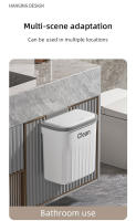 Basurero De Baño Plegable 12/16L Con Tapa Y Soporte En La Pared Recipiente De Residuos Impermeable Para Inodoro Estilo Rectangular - details 8