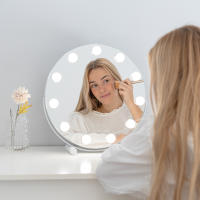 Flamingueo Espejo Maquillaje con Luz - Espejo Redondo 11 Bombillas Tocador de Maquillaje con Luz 3 Modos Posición Regulable Espejo Led Maquillaje - details 0