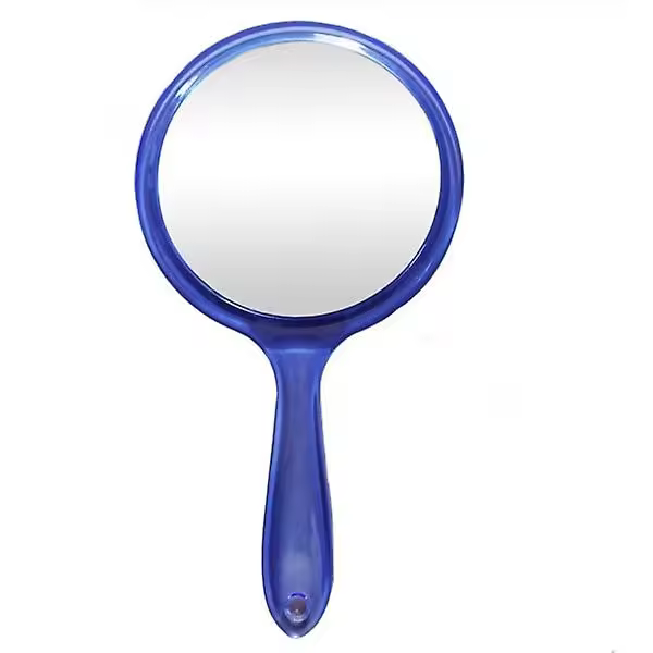 Espejo de Mano Vanidad Azul - Doble Cara - Tamaño 27x15cm - Aumento 1x/3x - 1