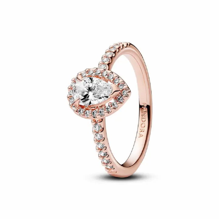 Anillo Pandora Rose Halo de pera brillante - 1