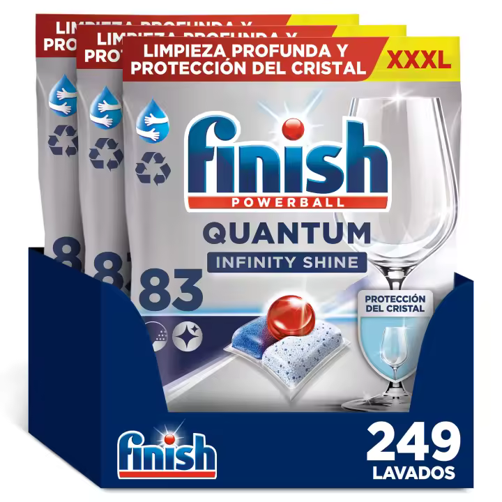 Finish Powerball Quantum Infinity Shine 249 pastillas para lavavajillas - 1