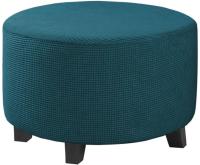 Cubierta De Terciopelo Polar Elástica Para Pie De Silla 1PC Cubierta De Ottomán Redonda De Spandex Protector De Pie De Silla Para Sala De Estar Hogar - details 23
