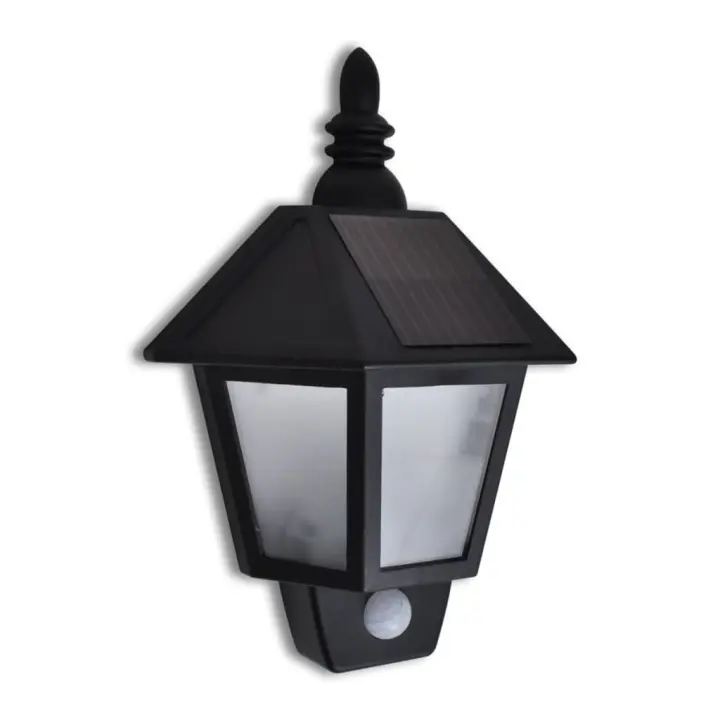 vidaXL Lámpara Farol Solar de Pared de Jardín con Sensor de Movimiento Aplique Cantidad 1 unidad, 2 unidades - 1