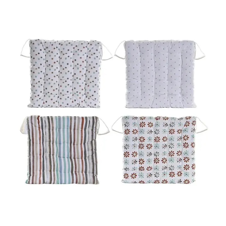Dcasa Set de 4 cojines acolchados para silla colores de algodon de 40x40 cm - 1