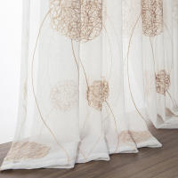 Cortinas Tullé Bordadas 2 Panel Para Sala De Estar Y Dormitorio Decoración De Hogar Translúcidas Con Bolsa Para Rodamiento Modernas Y Elegantes - details 14