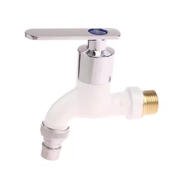 Grifo De Pared Montado 1/2" Hombre En 4 Colores Con Conector Rápido Para Máquina De Lavar Jardín Y Balcones Material Plástico - 1
