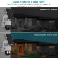 Cámara Vigilancia Solar 2MP Wi-Fi, Visión Nocturna IR, PIR, Audio 2 Vías, H.265AI, iOS/Android - Jortan Tech - details 1