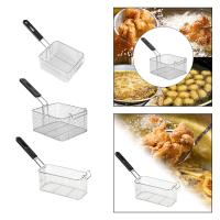 Cesta De Freír De Acero Inoxidable Con Mango Para Barbacoa Patatas Fritas Anillos De Cebolla Multipropósito Para Casa Y Café - details 3