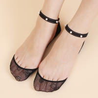 4 Pares De Calcetines De Barco Para Verano Calcetines Cortos Translúcidos Con Encaje Para Mujer Moda Y Trendy - details 0
