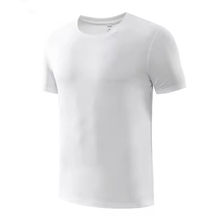 Camiseta De Hombre De Seda Hielo Para Verano Con Manga Corta Estilo Casual Transpirable Y Secado Rápido Camiseta Deportiva Para Bajar La Temperatura - 1