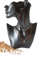 Zafiropa - Set Collar Cruz - Acero Inoxidable - Perla Artificial - Waterproof - details 1