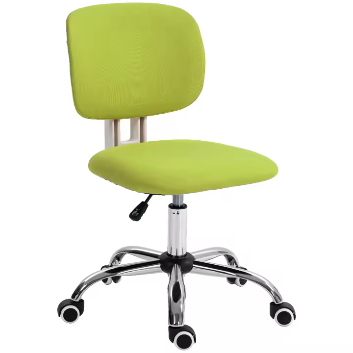 Vinsetto Silla de Oficina sin Brazos Silla de Escritorio Giratoria Tapizado de Tela con Altura Ajustable Estilo Moderno Carga 120 kg 48x53x80-90 cm Naranja/Verde - 1