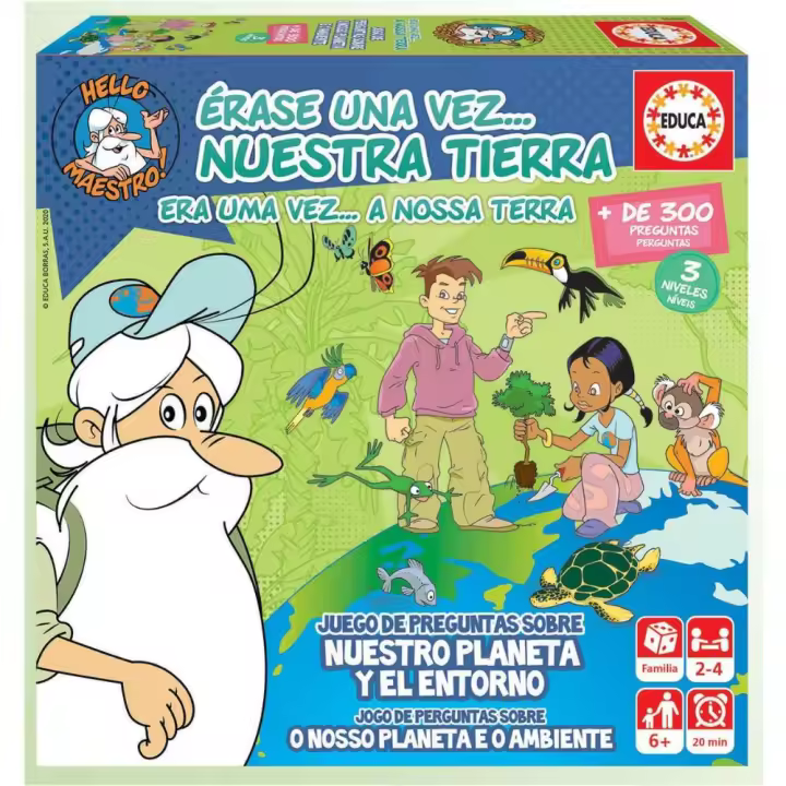 Érase una vez nuestra tierra Educa juego de mesa educativo para familia con 300 preguntas sobre nuestro planeta y el entorno - 1