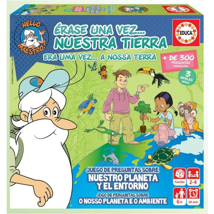 Érase una vez nuestra tierra Educa juego de mesa educativo para familia con 300 preguntas sobre nuestro planeta y el entorno - 1