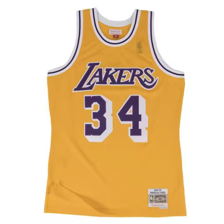 Camiseta Shaquille O´Neal Lakers Swingman 1996-97 - Mitchell and Ness amarilla - 1