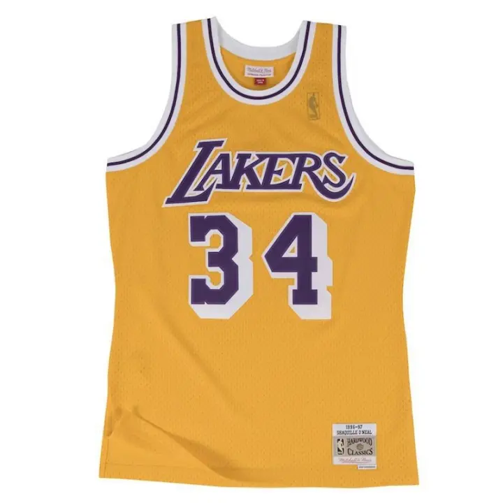 Camiseta Shaquille O´Neal Lakers Swingman 1996-97 - Mitchell and Ness amarilla - 1