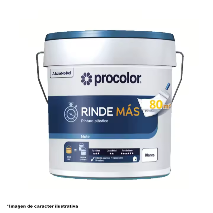 Procolor Pintura plástica Rinde mas Blanco mate 4 Lt - 1