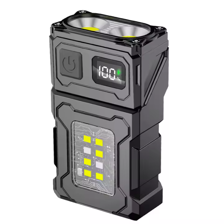 Mini Linterna Portátil COB Impermeable Recargable De Alta Intensidad Con Dos Fuente De Luz Para Camping Linterna Dual LED Y SMD Tipo-C Carga Rápida ABS De Alta Resistencia - 1