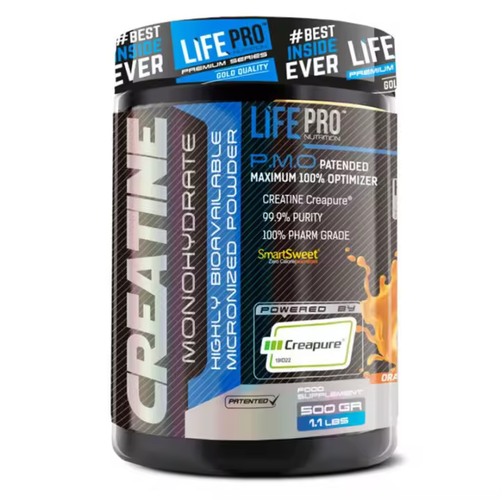 LIFE PRO CREATINA CREAPURE 500 GR SABOR NARANJA - 1