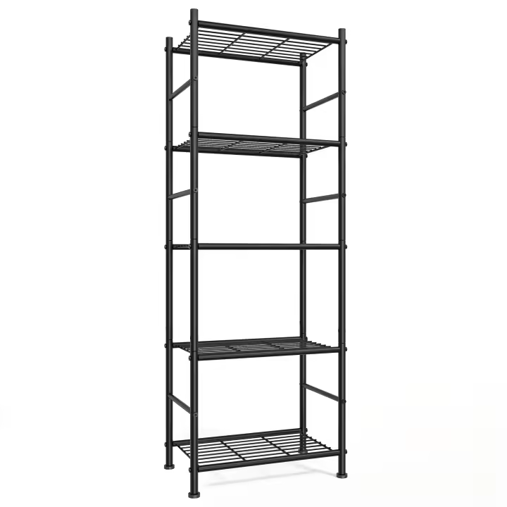 SONGMICS Estantería Metálica de 5 Niveles Organizador de Acero 40 x 30 x 144 cm Negro - 1
