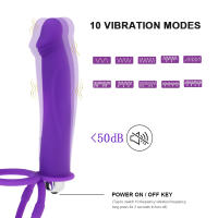 Vibrador Doble Penetración Para Parejas Y Principiantes Con Dildo Y Strap on De Silicona Para El Placer Anal Y Vaginal - details 0