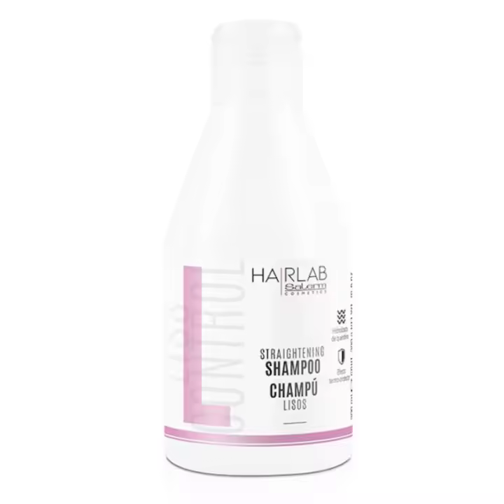 Champú para cabellosLisos con Queratina Hidrolizada para Controlar el Frizz y Disciplinar Cabello Rebelde, Suavidad y Liso Duradero de Salerm - 1