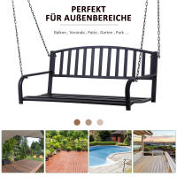 Columbio de Jardín Banco Colgante de 2 plazas Metal Negro 127x60x53cm, ¡Perfecto para Jardines y patios! - details 1