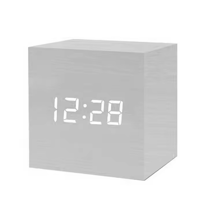 Reloj De Alarma Digital De Madera Con Temperatura Y Control De Voz Reloj De Mesa LED Adorno Artístico Para Decoración De Oficina Y Habitación - 1