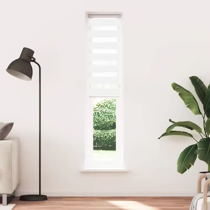 Estor cebra blanco 40x200 cm tejido ancho 35,9 cm poliéster - 1