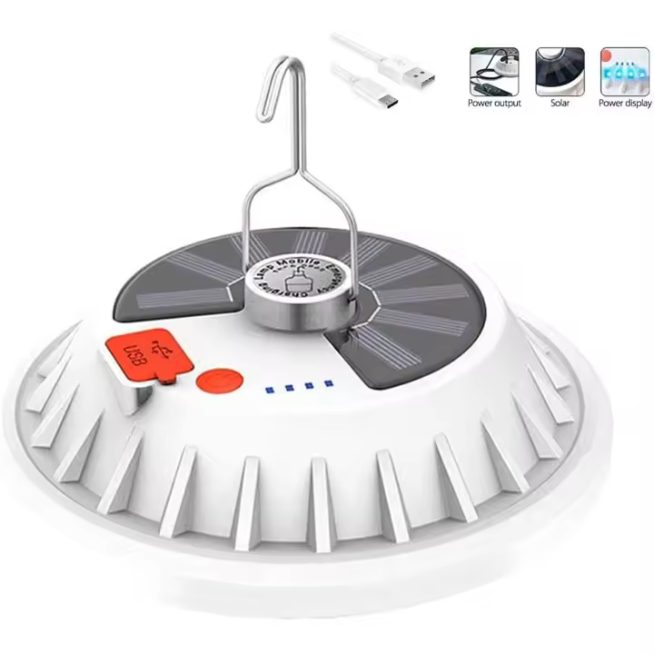 Luces de camping recargables con control remoto lámpara de tienda de campaña al aire libre luces de linterna solar 5 modos, lámpara LED ultrabrillante iluminación impermeable para tiendas de campaña, camping o senderismo - 1