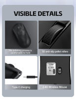 Ratón De Juego Inalámbrico Warvank X8 Recargable 500mAh Tipo-C Para Oficina Compatible Con Portátiles Y Computadoras De Escritorio - details 1
