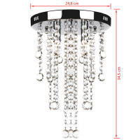 vidaXL Lámpara blanca colgante de metal con adornos de cristal - details 4