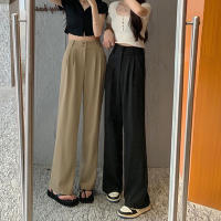 Rimocy Pantalones Anchos De Pierna Para Mujer Estilo Callejero Cintura Alta Moda Trabajo Oficina Pantalones Sueltos Rectos Sólidos Talla Grande Color Negro Beige Caqui - details 2