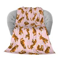 Manta Suave Y Cálida De Terciopelo En Rosa Con Diseño De Animales Adorables Como Koala Cerdo Panda Pug Para Sofá Cama Oficina Uso En Todas Las Estaciones - details 11