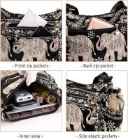 Elephant Women's Crossbody Bag-Elegant Men's Handbag-Nylon Crossbody Bag-Crossbody Bag for - details 3