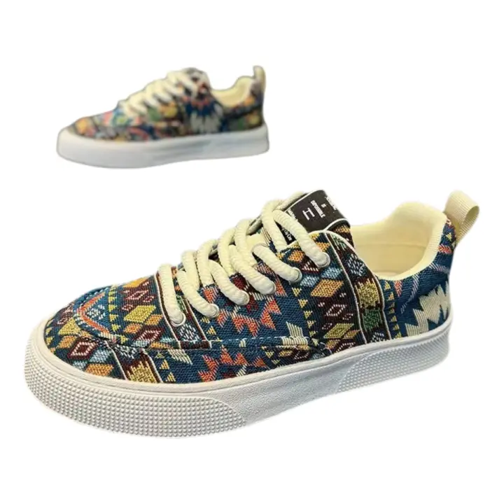 Zapatos de Lona Planos y alojamientos, Lona con bloques de color de Caña Baja - 1